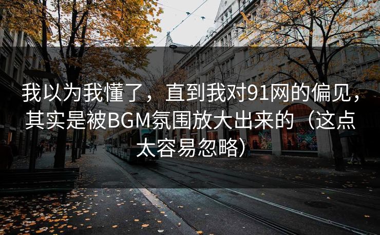 我以为我懂了，直到我对91网的偏见，其实是被BGM氛围放大出来的（这点太容易忽略）
