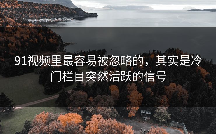 91视频里最容易被忽略的，其实是冷门栏目突然活跃的信号